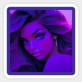 Beautiful girl in purple aesthetic Sticker